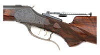 Fine Custom Engraved Winchester Model 1885 High Wall Express Rifle with Huey Gun Case - 4