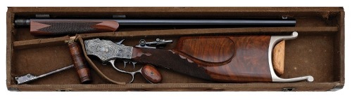 Stevens Ideal Model 54 Schuetzen Special Two Barrel Set Rifle On 44 1/2 Action