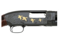 Custom Engraved and Gold Inlaid Winchester Model 12 Pigeon Grade Shotgun - 2