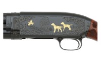 Custom Engraved and Gold Inlaid Winchester Model 12 Pigeon Grade Shotgun - 3