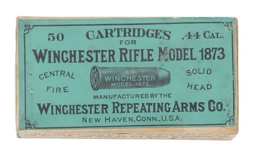 Full Sealed Box of Collectible Winchester 44 Caliber Ammunition For The 1873 Rifle