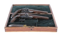 Fabulous Pair Of American Percussion Pistols by Schneider & Co. Of Memphis Made For Samuel Vance