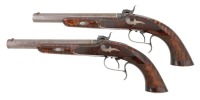 Fabulous Pair Of American Percussion Pistols by Schneider & Co. Of Memphis Made For Samuel Vance - 2