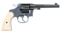 Wonderful Howard Dove Engraved & Gold Inlaid Colt New Service Double Action Revolver