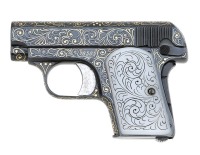 Very Fine Engraved, Gold & Silver-Inlaid Colt Model 1908 Vest Pocket Semi-Auto Pistol - 2