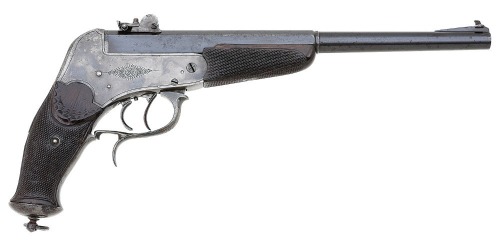 German Frank Pistole Single Shot Target Pistol by J.A. Frank