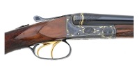 Lovely Custom Engraved & Gold-Inlaid Belgian Smallbore Boxlock Double Shotgun with Francotte Markings - 4