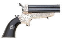 Attractive Belgian Sharps Patent Four-Barrel Pepperbox by L. Ghaye