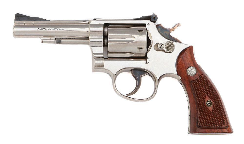 Scarce Nickel Smith & Wesson K-22 Combat Masterpiece Hand Ejector