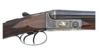 Fine Custom Engraved & Gold-Inlaid Belgian Smallbore Boxlock Double Shotgun - 3