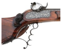 Austrian Reverse Lock Percussion Schuetzen Rifle by Ignaz Fischer - 3