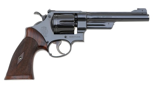 Smith & Wesson Registered Magnum Hand Ejector Revolver with King Gun Sight Company Upgrades