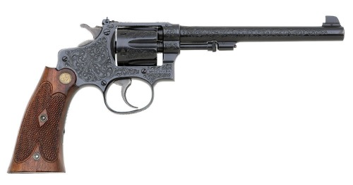 Factory Engraved Smith & Wesson 22/32 Heavy Frame Target Hand Ejector Revolver