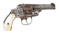 Very Fine Silver-Plated & Engraved Smith & Wesson 38 Safety Hammerless Revolver