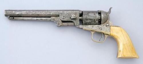 Engraved Colt Model 1851 Navy Percussion Revolver
