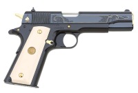 Lovely Colt Government Model 38 Super Gold Stallion Premier Pistol