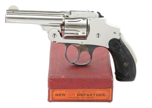 Excellent Smith & Wesson 38 Safety Hammerless Revolver with Box