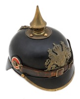 German WWI Bavarian Leather Pickelhaube