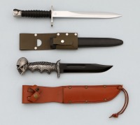 Swiss 1957 Bayonet And Reproduction WWII Skull Fighting Knife