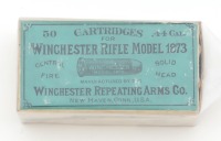 Box of Collectible Winchester 44 Caliber Ammunition for the 1873 Rifle