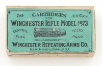 Full Sealed Box of Collectible Winchester 44 Caliber Ammunition for the 1873 Rifle