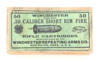 Collectible Box of Winchester .38 Short Ammunition