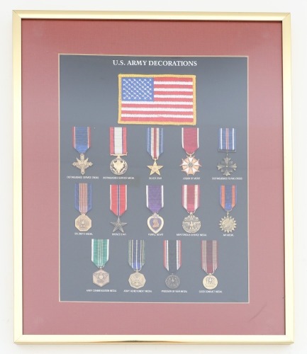 Framed Miniature U.S. Army Medals