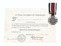 German WWI Hindenburg Cross Of Honor Medal Grouping