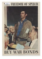 WWII Save Freedom Of Speech Norman Rockwell Poster