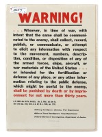 Espionage Act of 1917 Warning Poster