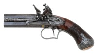 Fine Engraved Silver Mounted and Gold Inlaid Joseph Egg Over Under Flintlock "Baby Egg" Pistol - 2