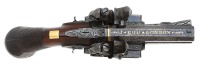 Fine Engraved Silver Mounted and Gold Inlaid Joseph Egg Over Under Flintlock "Baby Egg" Pistol - 3