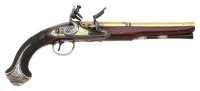 Wonderful Pair of 18th Century Silver Mounted London Flintlock Pistols by John Bennett