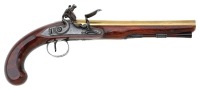 Very Fine Pair of Brass Barreled British Flintlock Pistols by Henry Nock