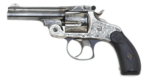 Rare Smith & Wesson 38 Double Action Revolver with Experimental Etched Embellishments