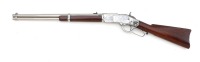 Rare Winchester Model 1873 First Model Saddle Ring Carbine in Full Original Nickel Finish - 2