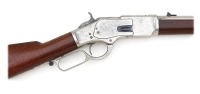 Rare Winchester Model 1873 First Model Saddle Ring Carbine in Full Original Nickel Finish - 3