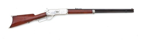 Rare and Early Winchester Model 1876 First Model Open Top Rifle in Half Nickel Finish