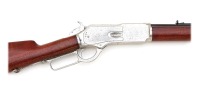 Rare and Early Winchester Model 1876 First Model Open Top Rifle in Half Nickel Finish - 4