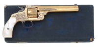 Exceptional Cased & Gustave Young Columbian Exhibition Engraved Smith & Wesson New Model No. 3 Target Revolver Shipped to Renowned Marksman & Olympian Walter Winans - 2