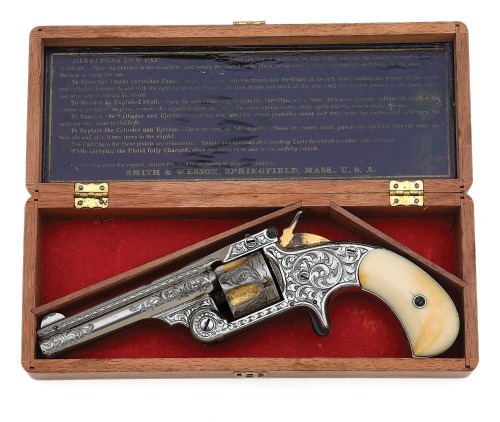 Attractive Cased & Engraved Smith & Wesson No. 1 1/2 Single Action Revolver