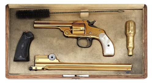 Rare Cased Smith & Wesson Third Model 38 Single Action Revolver Combination Set