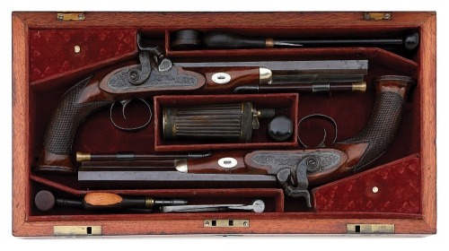 Fine Pair of Percussion Pistols by W. Adams