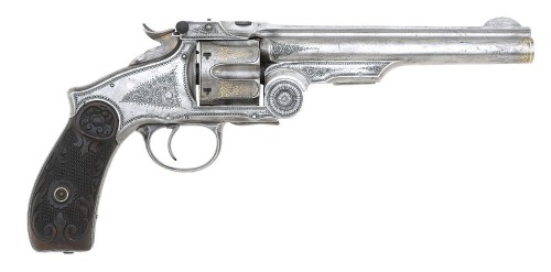 Unmarked Ludwig Loewe Engraved & Gold Inlaid No. 3 Third Model Russian Revolver