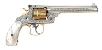 Interesting Cased Pair of New York Engraved Smith & Wesson 44 Frontier Double Action Revolvers Shipped Soft to Schoverling, Daly & Gales - 3
