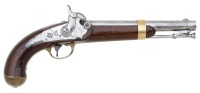 Extremely Rare U.S. Springfield 1845 Experimental Maynard-Primed Percussion Pistol Formerly of the William Locke & Norm Flayderman Collections