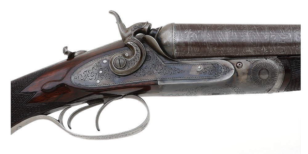 Very Rare and Fine Cased Barber and Lefever High Grade Double Hammergun