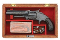 Handsome Cased And Nimschke Engraved Smith & Wesson No. 1 1/2 Second Issue Revolver