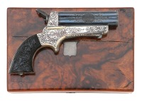 Attractive Cased & Engraved Tipping & Lawden Model 2B Pepperbox