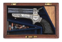 Attractive Cased & Engraved Tipping & Lawden Model 2B Pepperbox - 2